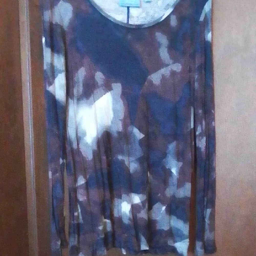 Simply Vera Vera Wang Long Sleeve Abstract Print Top